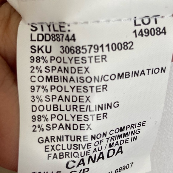 ⚪️ NWT Le château white blue floral bow satin dress small - Picture 4 of 4